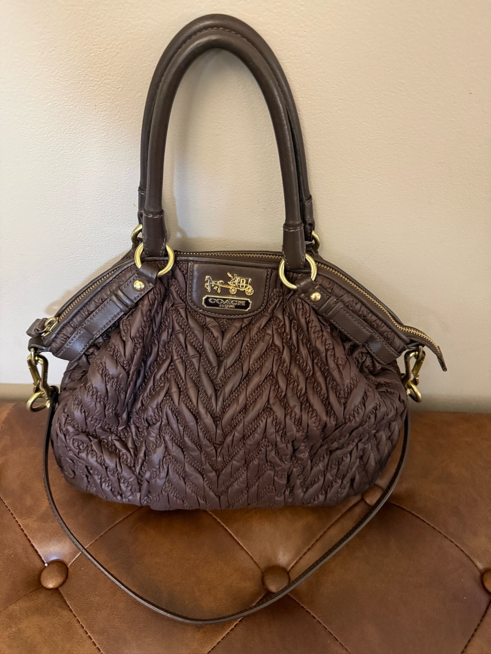 Coach Madison 70th Anniversary Quilted Chevron Bag